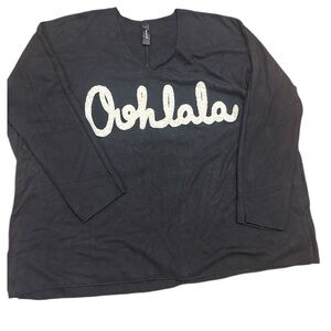 Venti6 Ohh La La Black Long Sleeve Top Size Small Made in Italy